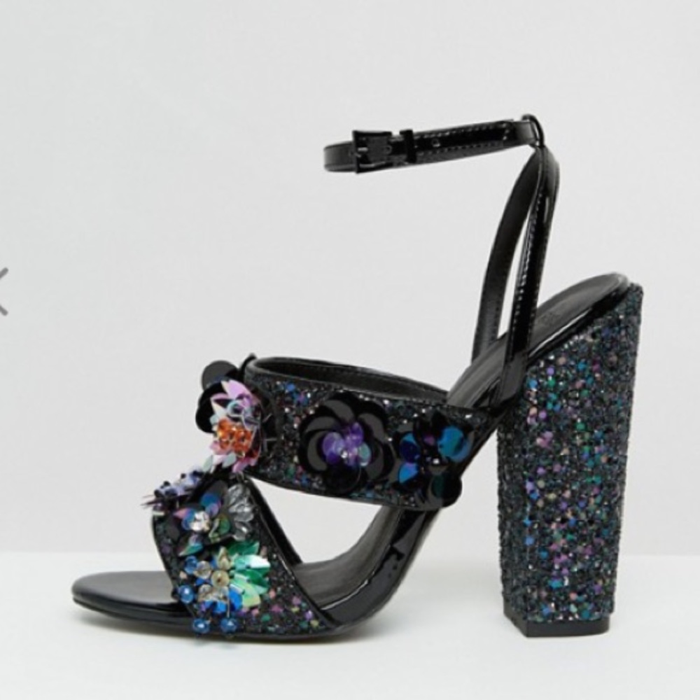 ASOS HEROISM Sequined Embellished Heeled Sandal
